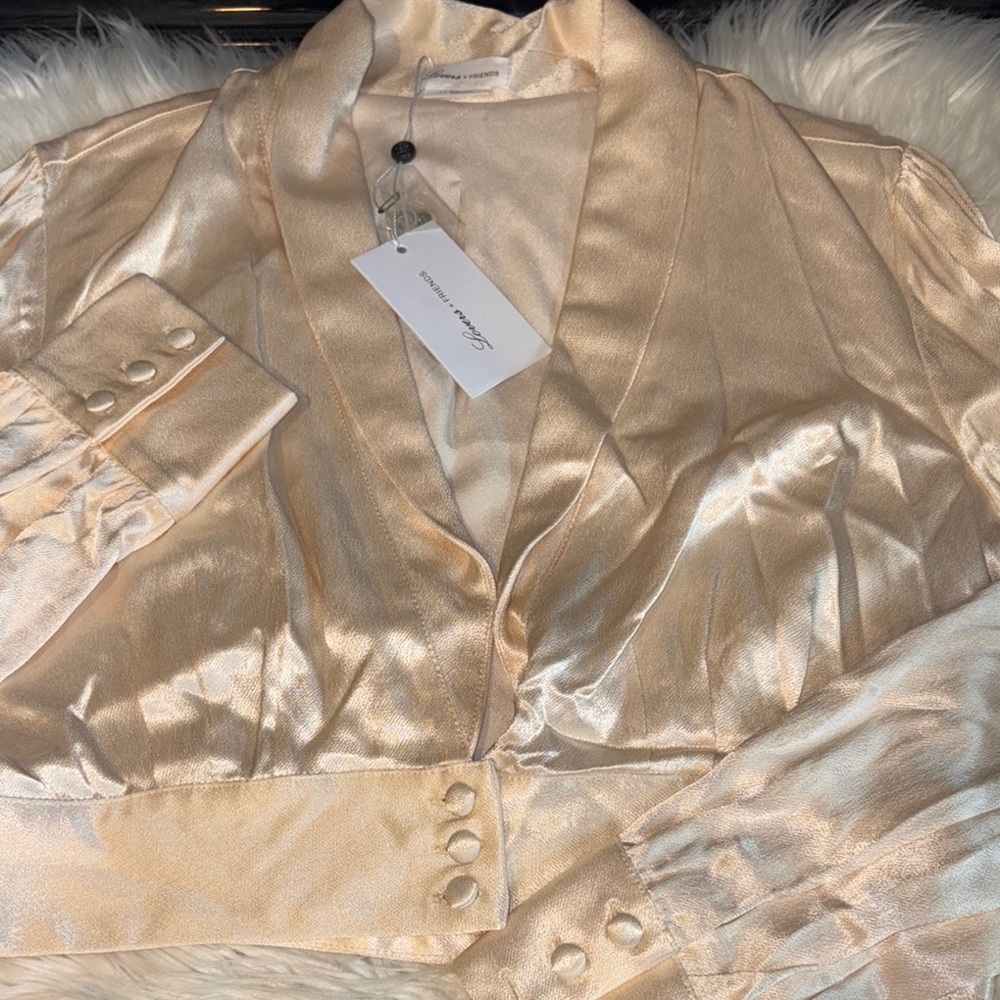 Lovers + Friends Cream Satin Blazer